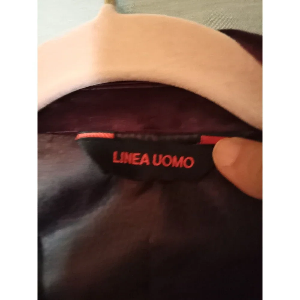 Linea Uomo Blazer 56R Velvet Burgundy Blazer Sport Coat  Regular NWT New